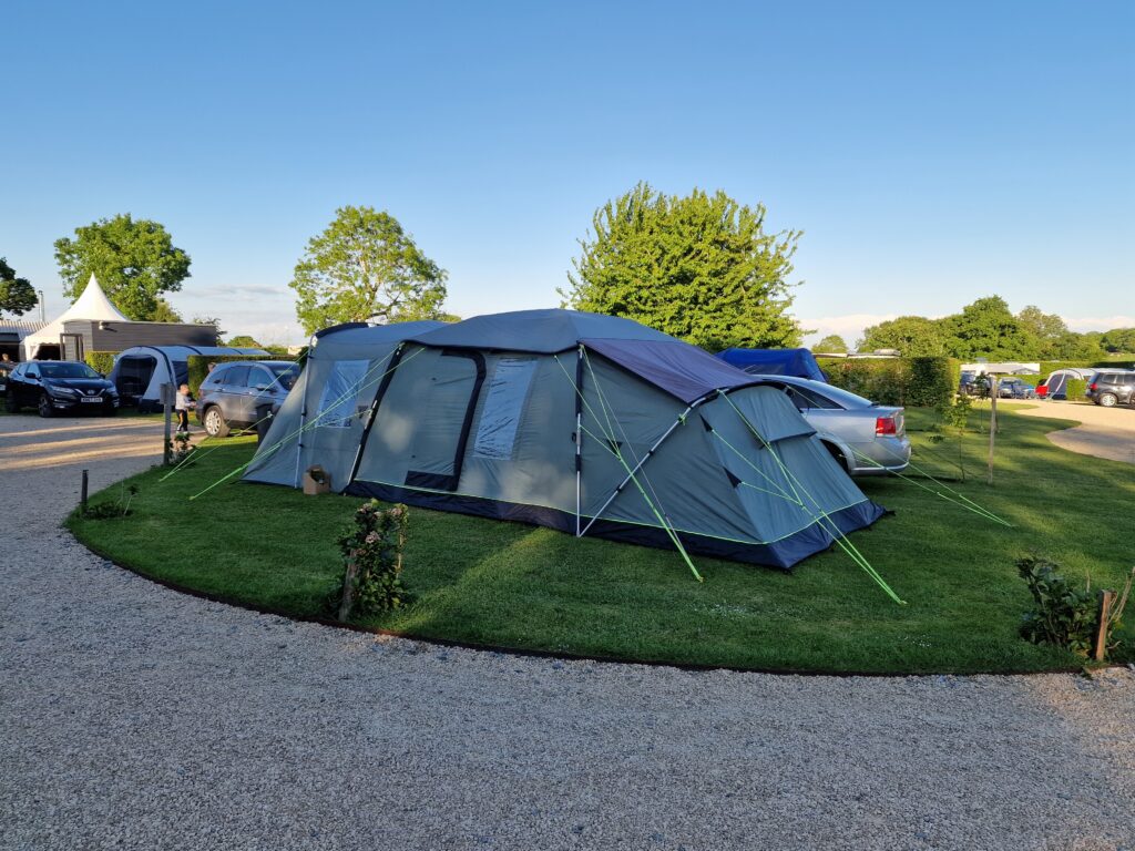 A well erected pole tent, set in the beautiful Shropshire countryside. 